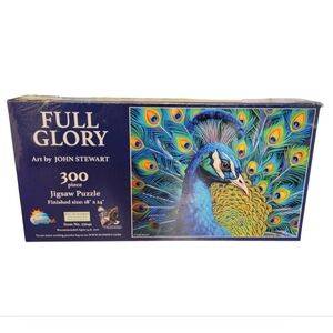 NEW SunsOut Jigsaw Puzzle Full Glory - Art by Jon Stewart Peacock 300 Pcs